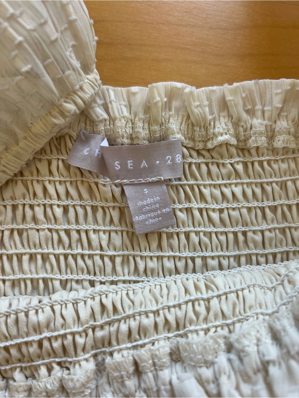 Chelsea28 Cream Swiss Dot Smocked Mini Dress - Picture 9 of 12